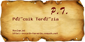 Pócsik Terézia névjegykártya